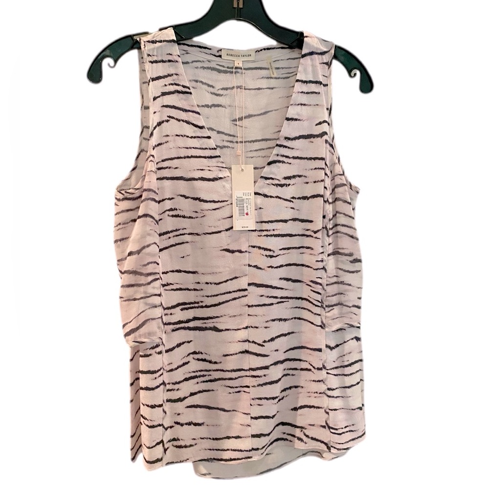 Rebecca Taylor Black and Pink Tank Top